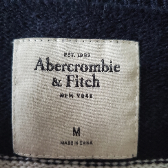 Abercrombie & Fitch Navy Striped Sweater Size Medium - Picture 7 of 8
